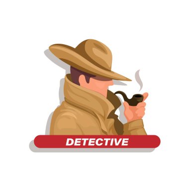 Dedektif maskot karakter çizim vektörü