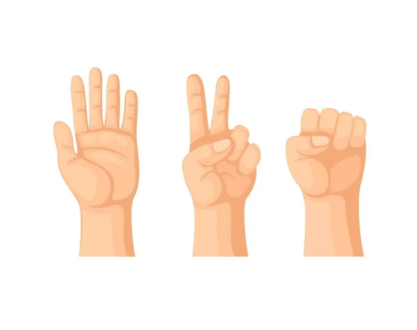Hand Rock Paper Scissor Gesture Symbol Jan Ken Pon Japan — 스톡 벡터