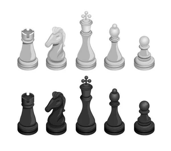 Chess Piece Collection Set Chessboard Table Game Symbol Object Illustration - Stok Vektor