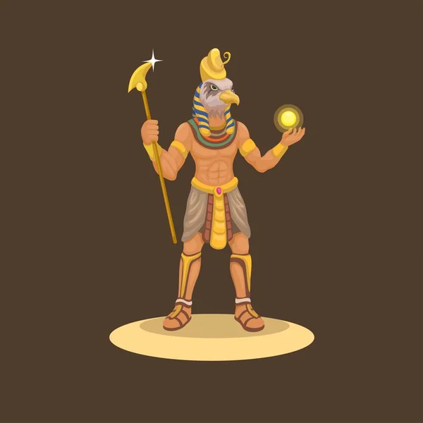 Horus God Egypt Mythological Figure Character Illustration Vector — Vector de stock
