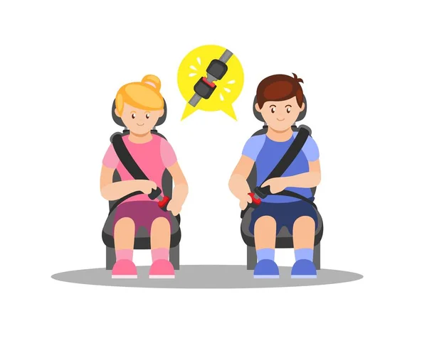Menschen Sitzen Auto Sicherheitsgurt Anleitung Symbol Illustration Vektor — Stockvektor
