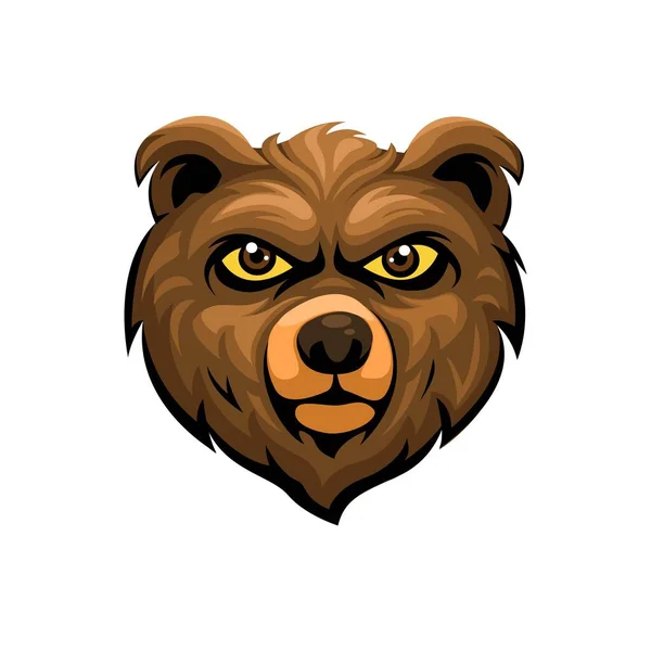 Bear Hoofd Mascotte Logo Symbool Cartoon Illustratie Vector — Stockvector