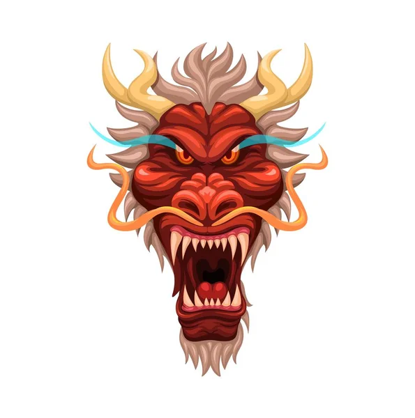 Dragon Head Mascot Asian Culture Illustration Vector — ストックベクタ