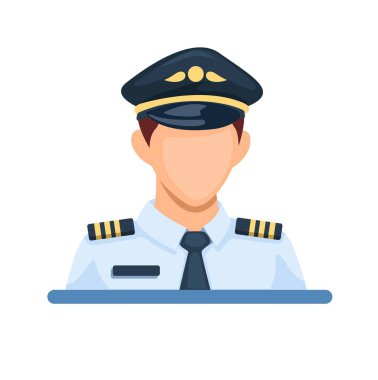 Pilot figure character symbol cartoon illustration vector