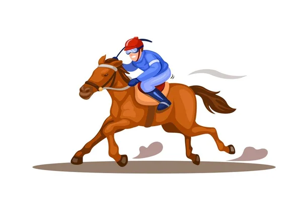 Jockey Riding Horse Horse Race Competition Sport Illustration Vector — Stock Vector