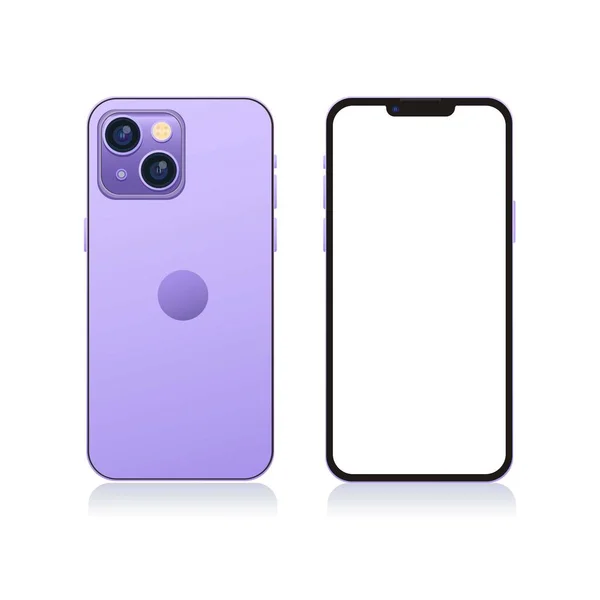 Illustration New Iphone Purple Color Mockup Template Editable Vector — Stockvektor