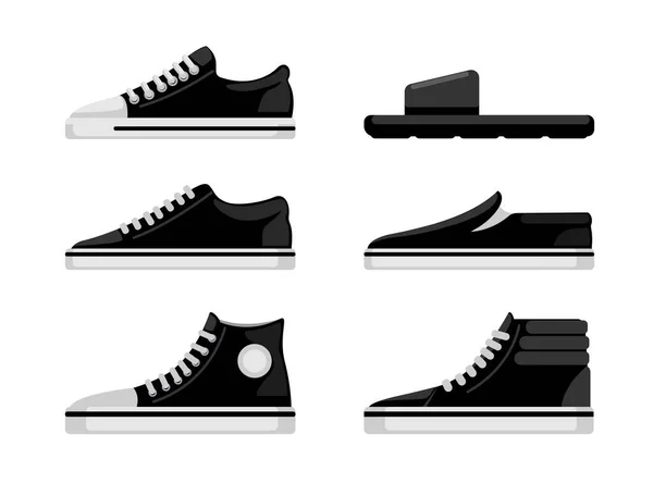Sandalet Modeli Varyasyon Koleksiyonu Olan Ayakkabı Ayakkabıları Çizim Vektörü — Stok Vektör