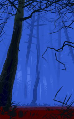 2D illüstrasyon, renkli, sisli, sisli, atmosferik, sisli, dijital, karanlık, resim, resim, sihir, gizem, sahne, fantezi, çimen, konsept, oyun, arazi, orman, güzel, ahşap, doğa, ağaç, açık hava, ışık, manzara