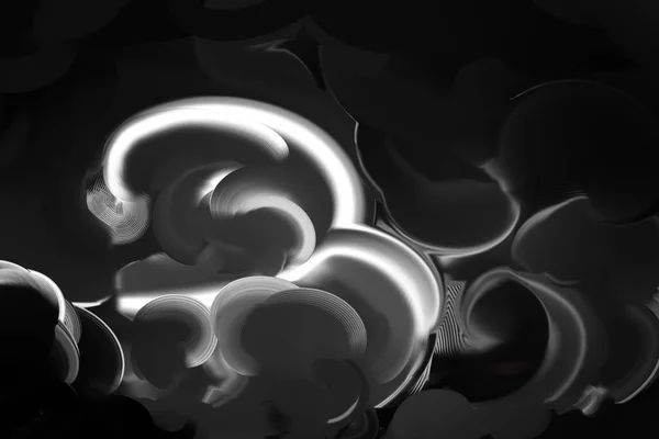Monochromatyczna Abstrakcyjna Ilustracja Tło Kształcie Dymu Tło Czarno Białymi Pociągnięciami — Zdjęcie stockowe