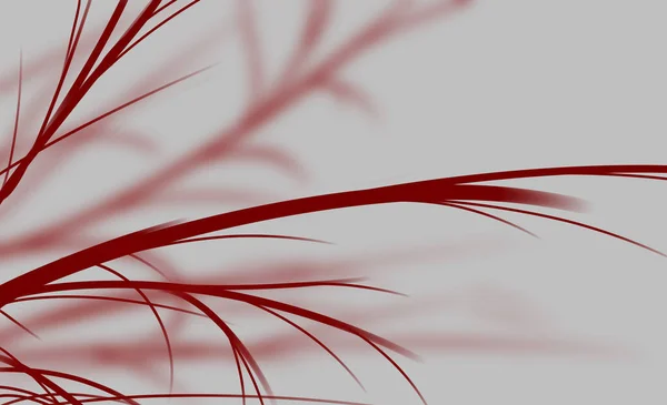 Мистецтво Червоної Трави Сірому Фоні Спокійний Пейзаж Наповнений Червоними Силуетами Стокове Зображення