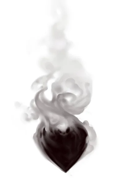 Мистецтво Чорного Серця Куріння Окиснення Ознака Депресії Смутку Серце Виглядає Ліцензійні Стокові Фото