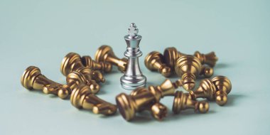 King chess wins the game Concept for business competition ,Success, business strategy.