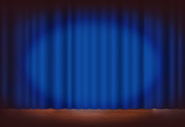Empty blue Stage curtain, Stage Theater or cinema stage
