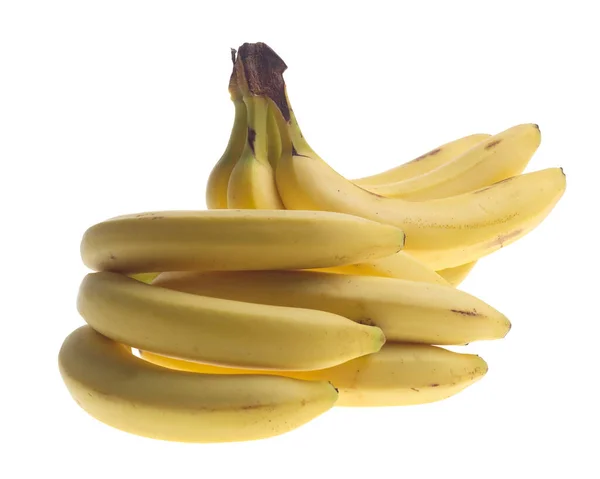 Sárga Érett Egészséges Tápláló Egzotikus Banán Bogyó Két Fürt Stock Fotó