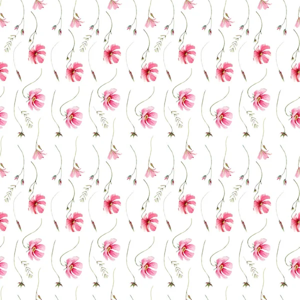 Watercolor Flowers Seamless Pattern Watercolour Decoration Pattern Perfect Wallpaper Fabric — Stock Photo, Image