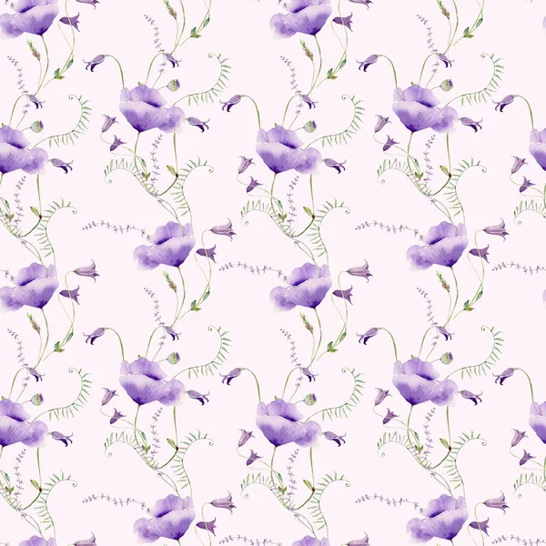 Watercolor Flowers Seamless Pattern Watercolour Decoration Pattern Perfect Wallpaper Fabric — Stock Photo, Image