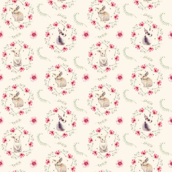 Watercolor Farm Animals Seamless Pattern Surface Pattern Design Country Lifestyle — Stock Photo, Image