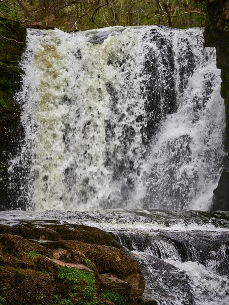 Der Sgwd Ddwli Isaf Wasserfall Auf Dem Fußweg Von Pontneddfechan — Stockfoto
