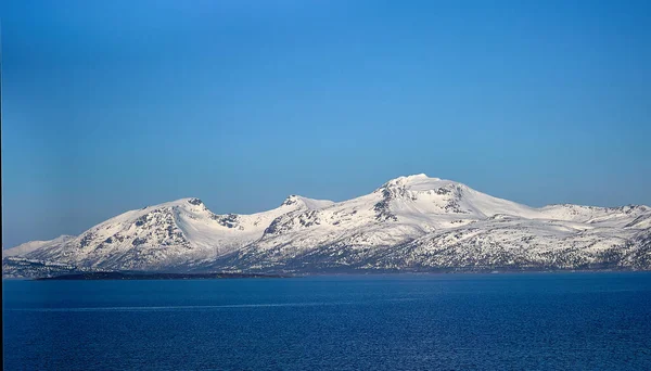 Den Vackra Fjorden Och Bergen Närmar Sig Tromso — Stockfoto