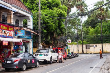 Phuket Tayland - 15 Mayıs 2016: Eski kentte küçük bir sokak