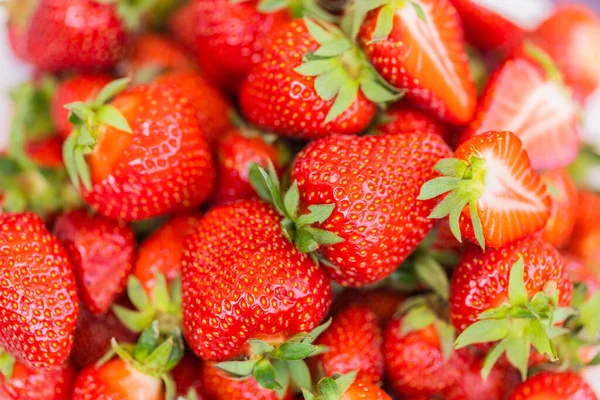 Strawberry Fresh Organic Berries Macro Fruit Background Healthy Vitamin Food — Stock Photo, Image