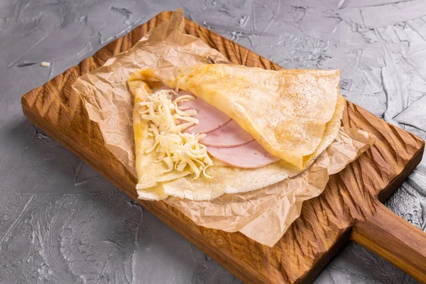 Crêpes Françaises Jambon Farci Fromage Photo — Photo