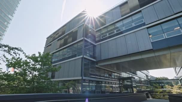 Düsseldorf Juli 2021 Moderne Gebäude Stadtteil Düsseldorf Neue Bürogebäude Einem — Stockvideo