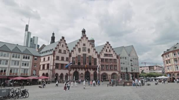 Frankfurt Niemcy Sierpień 2021 Plac Romerbergów Frankfurt Nad Menem Placu — Wideo stockowe