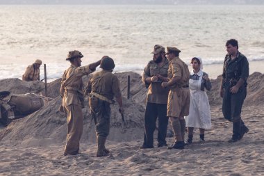 EBOLI, İtalya - 10 Eylül 2021 İniş 9 Eylül 1943 'te başladı, Pietro Badoglio' nun telsizle İtalyan halkına Anglo-Amerikan müttefikleriyle ateşkes ilan etmesinden birkaç saat sonra.