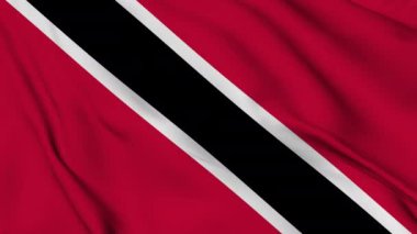 Trinidad ve Tobago Cumhuriyeti bayrağı rüzgarda hafifçe sallanıyor. Yüksek kalite 4k görüntü