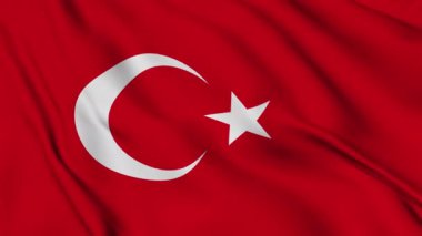 Türkiye Cumhuriyeti bayrağı rüzgarda hafifçe sallanıyor. Yüksek kalite 4k görüntü