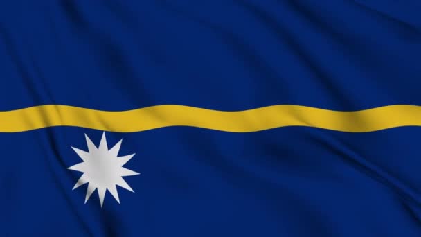 Vlag Van Republiek Nauru Wappert Zachtjes Wind Hoge Kwaliteit Beeldmateriaal — Stockvideo