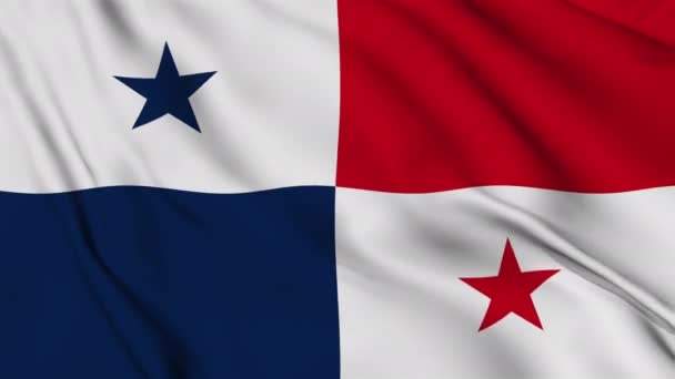 Flaga Republiki Panamy Delikatnie Machająca Wietrze Wysokiej Jakości Materiał — Wideo stockowe