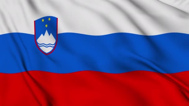 Flaga Republiki Słowenii Delikatnie Machająca Wietrze — Wideo stockowe
