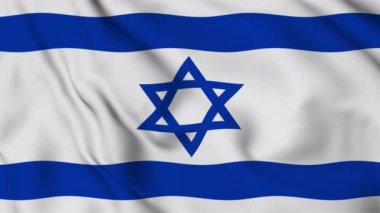 İsrail Devleti bayrağı rüzgarda dalgalanıyor. Yüksek kalite 4k görüntü