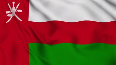 Umman Sultanlığının bayrağı rüzgarda dalgalanıyor. Yüksek kalite 4k görüntü