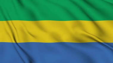 Gabon Cumhuriyeti bayrağı usulca dalgalanır