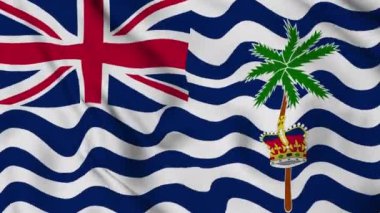 İngiliz Hint Okyanusu Bölgesi bayrağı rüzgarda dalgalanıyor. Yüksek kalite 4k görüntü