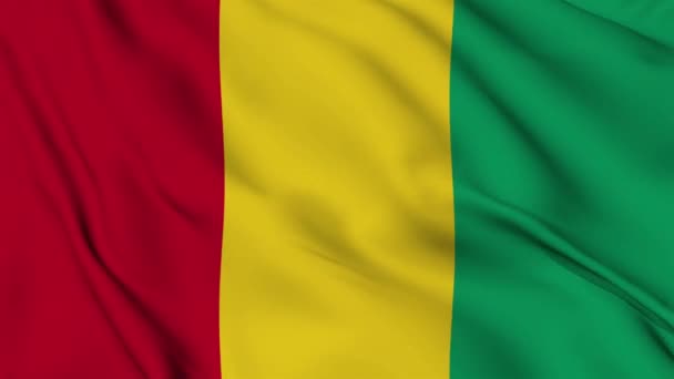 Bandera República Guinea Ondeando Suavemente Con Viento — Vídeos de Stock
