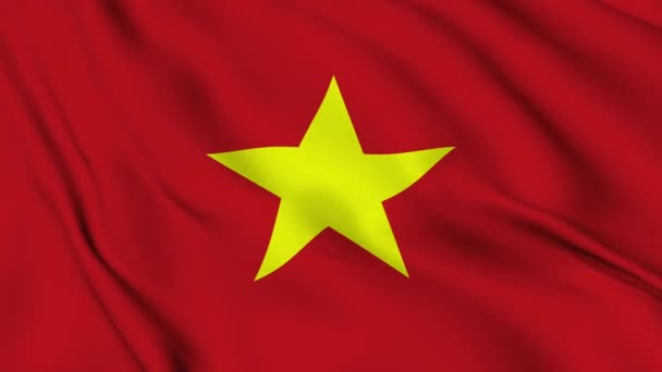 Bandera República Socialista Vietnam Ondeando Suavemente Viento — Vídeos de Stock