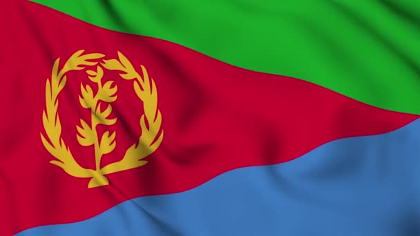 Flaga Stanu Erytrea Trzepocze Wietrze Wysokiej Jakości Materiał — Wideo stockowe