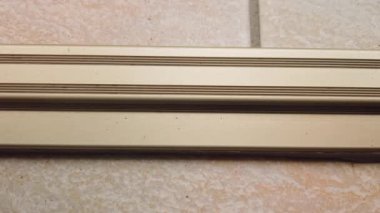 Close-up shot of an aluminum window frame. High quality 4k footage