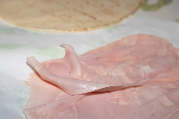 Close Ham Slices Mean Concept — Stock Photo, Image