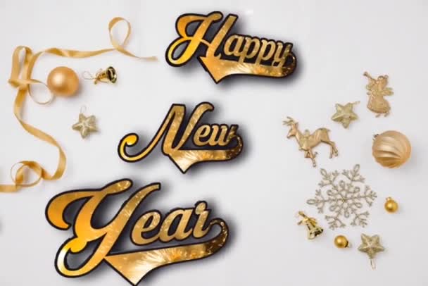 Šťastný Nový Rok Barevný Text Pozadí — Stock video