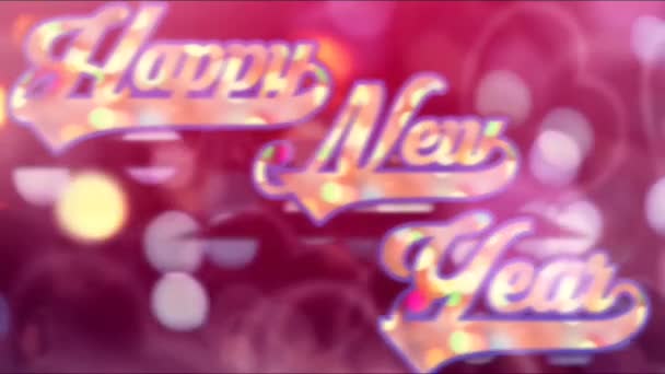 Frohes Neues Jahr Feier Text Hintergrund — Stockvideo