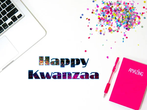 New Best Happy Kwanzaa Fastival Colorido Elegante Frente Texto Fundo — Fotografia de Stock