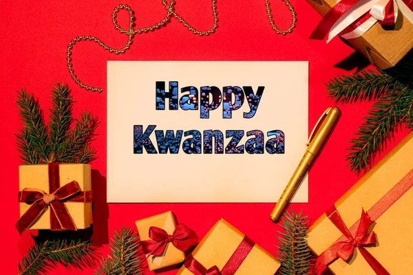 Een Nieuwe Best Happy Kwanzaa Fastival Kleurrijke Stijlvolle Voorgrond Tekst — Stockfoto