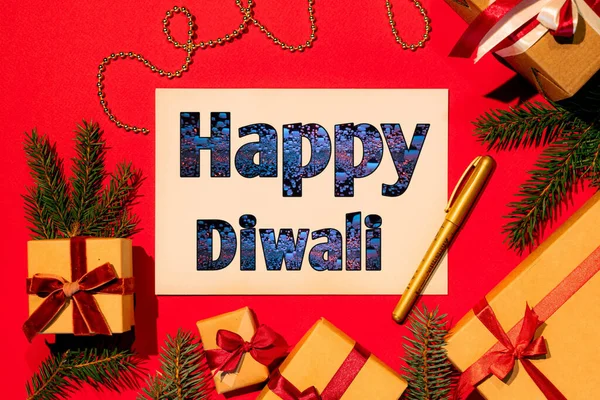 New Best Happy Diwali Festival Celebration Colourful Stylish Front Text — Stock Photo, Image