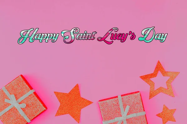 Bästa Glad Lucys Dag Fastival Firande Färgglada Snygg Framsida Text — Stockfoto