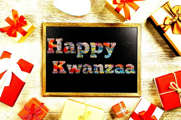 Nuevo Mejor Feliz Kwanzaa Fastival Colorido Frente Elegante Texto Fondo — Foto de Stock